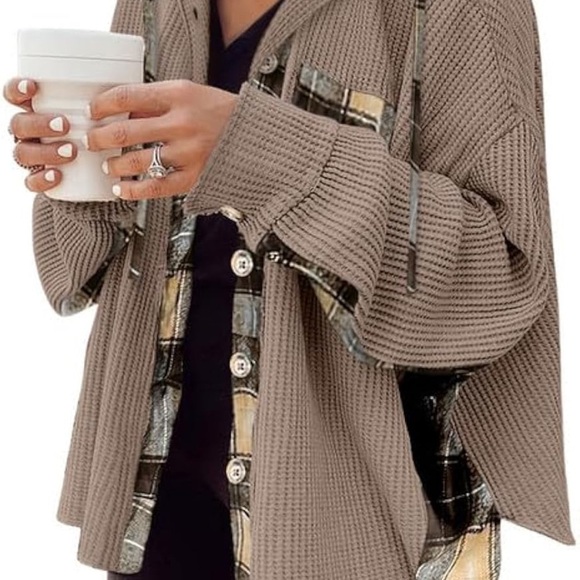 Women's Tan Hooded Jacket - Picture 2 of 7